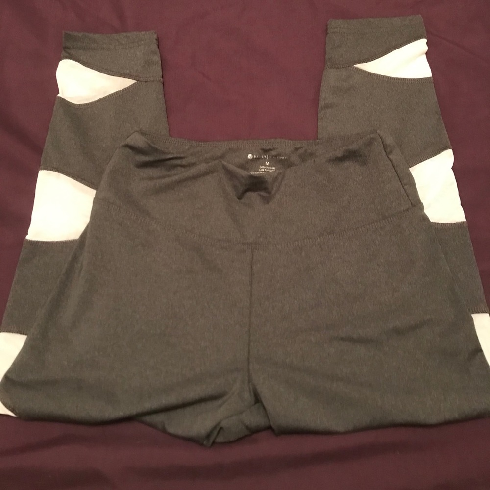 Bally Grey with White Mesh Athletic Leggings